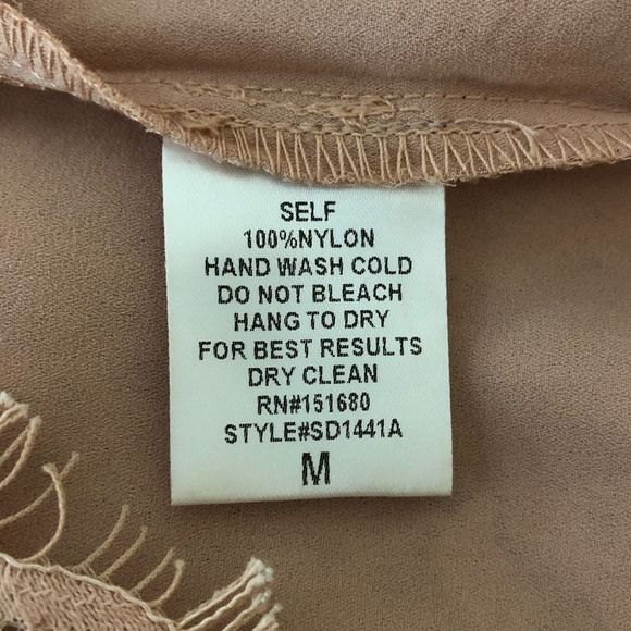 Storia Blush Pink Lace Trim Dress Cami Straps Sheer Panels size Medium - Picture 11 of 13